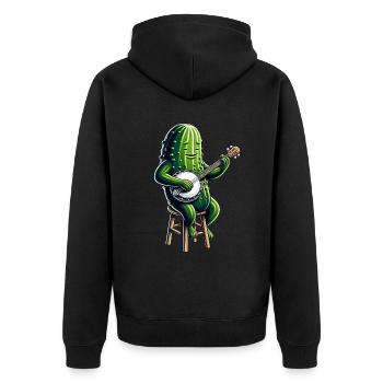 Gurke Gurke Dill Bluegrass Banjo Spieler - Unisex Premium Bio Zip Hoodie - Schwarz - Hinten - Nico (187cm)
