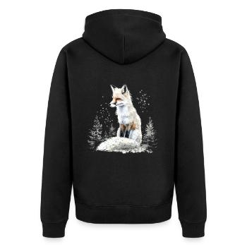 Drôle Renard Renard Art Animal Nature Animaux Animaux Sauvages - Veste à capuche bio Premium Unisexe - noir - Dos - Nico (187cm)