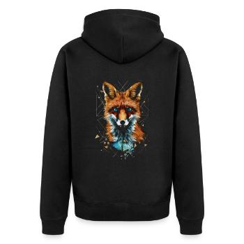 Drôle Renard Renard Art Animal Nature Animaux Animaux Sauvages - Veste à capuche bio Premium Unisexe - noir - Dos - Nico (187cm)