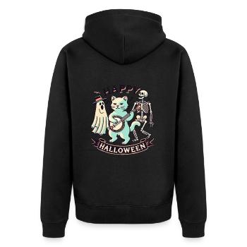 Joyeux Halloween Chat Drôle Chats Fête - Veste à capuche bio Premium Unisexe - noir - Dos - Nico (187cm)