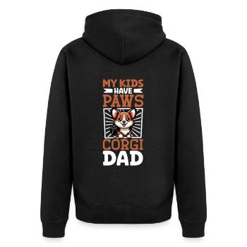 Welsh Corgi Pembroke Dad - Unisex Premium Organic Zip Hoodie - black - Back - Nico (187cm)