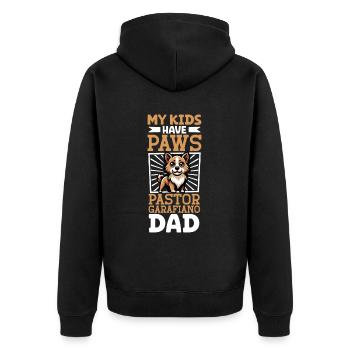 Pastor Garafiano Papa - Unisex Premium Bio Zip Hoodie - Schwarz - Hinten - Nico (187cm)