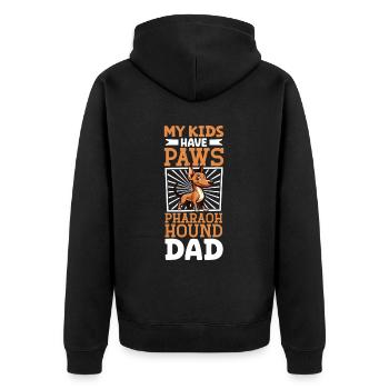 Pharaoh Dog Dad - Unisex Premium Organic Zip Hoodie - black - Back - Nico (187cm)