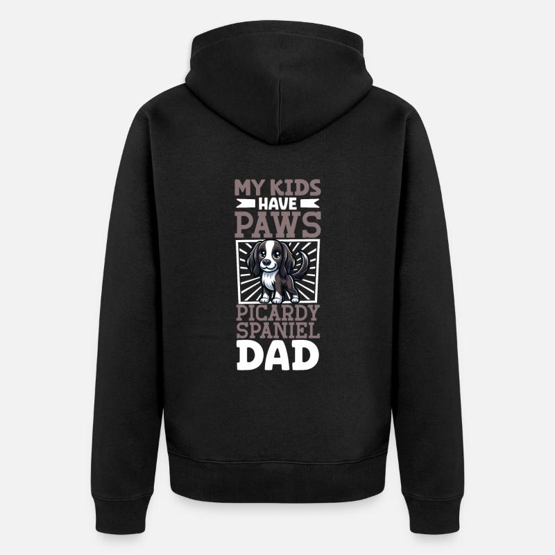 Epagneul Picard Papa - Veste à capuche bio Premium Unisexe - noir