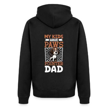 English Pointer Papa - Unisex Premium Organic Zip Hoodie - black - Back - Nico (187cm)
