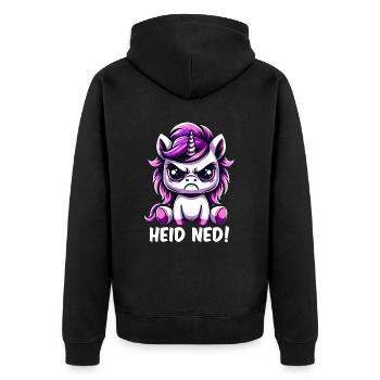 Heid Ned - Unisex Premium Bio Zip Hoodie - Schwarz - Hinten - Nico (187cm)