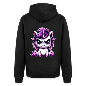 Licorne mignonne Maléfique - Veste à capuche bio Premium Unisexe - noir - Dos - Nico (187cm)