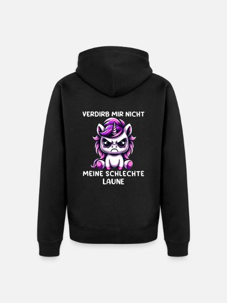 Verdirb Mir Nicht Meine Schlechte Laune - Premium økologisk unisex-hættejakke - sort