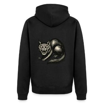 Magische Hexenkatze Entsetzliche Horror Katze - Unisex Premium Bio Zip Hoodie - Schwarz - Hinten - Nico (187cm)