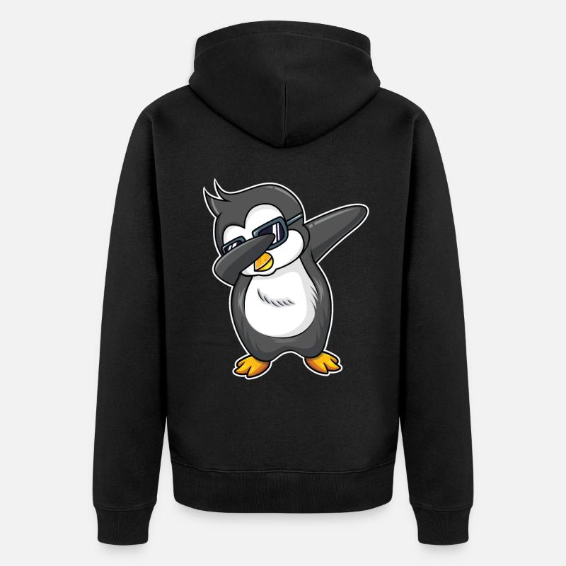 Pinguin - Unisex Premium Bio Zip Hoodie - Schwarz