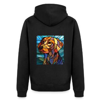 Vitrail artiste Vitrail Art - Veste à capuche bio Premium Unisexe - noir - Dos - Nico (187cm)