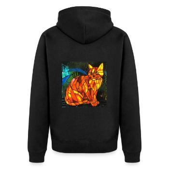 Vitrail artiste Vitrail Art - Veste à capuche bio Premium Unisexe - noir - Dos - Nico (187cm)