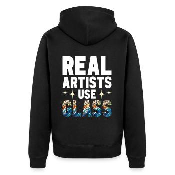 Vitrail artiste Vitrail Art - Veste à capuche bio Premium Unisexe - noir - Dos - Nico (187cm)