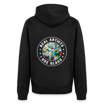 Vitrail artiste Vitrail Art - Veste à capuche bio Premium Unisexe - noir - Dos - Nico (187cm)