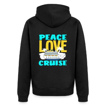 Expérience de vacances en croisière Peace Love - Veste à capuche bio Premium Unisexe - noir - Dos - Nico (187cm)