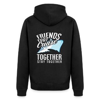 Freunde Die Zusammen Kreuzfahrt Machen Bleiben - Unisex Premium Bio Zip Hoodie - Schwarz - Hinten - Nico (187cm)