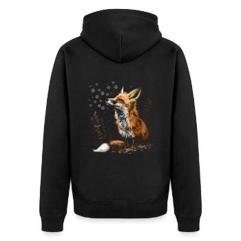 Drôle Renard Renard Art Animal Nature Animaux Animaux Sauvages - Veste à capuche bio Premium Unisexe - noir - Dos - Nico (187cm)
