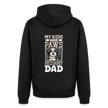 Polski Owczarek Nizinny Papa - Unisex Premium Bio Zip Hoodie - Schwarz - Hinten - Nico (187cm)