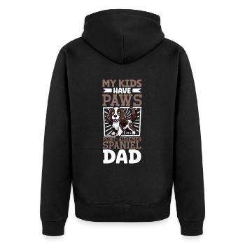 Epagneul de Pont-Audemer Papa - Veste à capuche bio Premium Unisexe - noir - Dos - Nico (187cm)