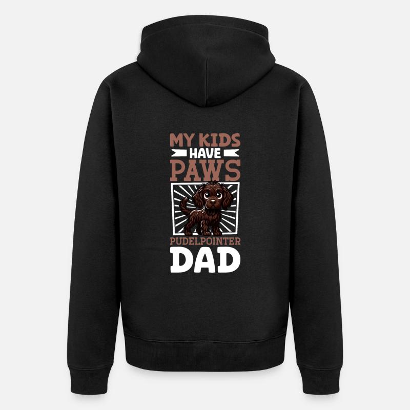 Pudelpointer Papa - Unisex Premium Bio Zip Hoodie - Schwarz