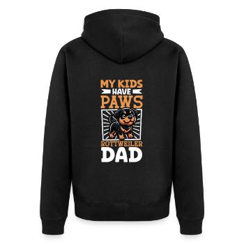 Rottweiler Papa - Unisex Premium Bio Zip Hoodie - Schwarz - Hinten - Nico (187cm)