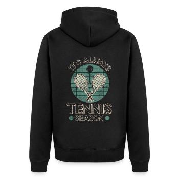 Funny Tennis Player Racket It's - Unisex Premium Bio Zip Hoodie - Schwarz - Hinten - Nico (187cm)
