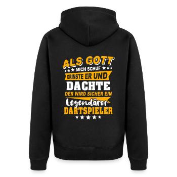 Joueur de fléchettes Fléchettes - Veste à capuche bio Premium Unisexe - noir - Dos - Nico (187cm)