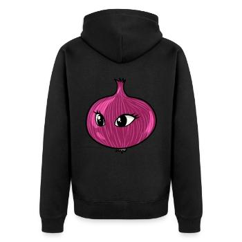 Zwiebel oignons légumes visage cuisiner cuisinier - Veste à capuche bio Premium Unisexe - noir - Dos - Nico (187cm)