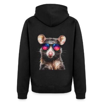 Lunettes de soleil Opossum Imprimé de design animalier coloré - Veste à capuche bio Premium Unisexe - noir - Dos - Nico (187cm)