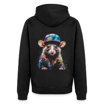 Opossum Snapback Cap Cool Tier Design Print - Veste à capuche bio Premium Unisexe - noir - Dos - Nico (187cm)