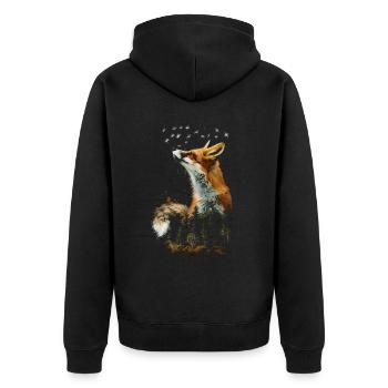 Drôle Renard Renard Art Animal Nature Animaux Animaux Sauvages - Veste à capuche bio Premium Unisexe - noir - Dos - Nico (187cm)