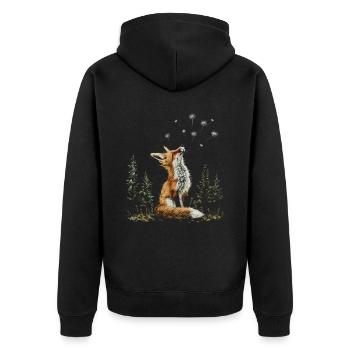 Drôle Renard Renard Art Animal Nature Animaux Animaux Sauvages - Veste à capuche bio Premium Unisexe - noir - Dos - Nico (187cm)