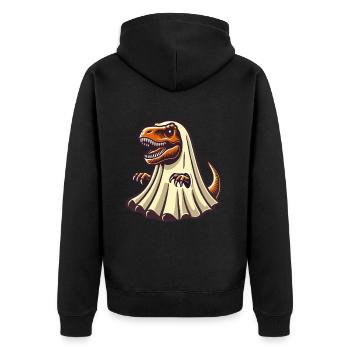Mignon Dinosaure Fantôme Drôle T-Rex - Veste à capuche bio Premium Unisexe - noir - Dos - Nico (187cm)