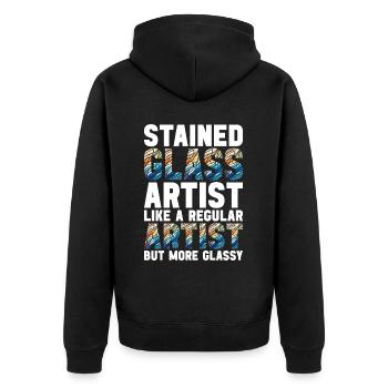 Vitrail artiste Vitrail Art - Veste à capuche bio Premium Unisexe - noir - Dos - Nico (187cm)