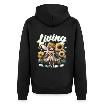 Fairy Fairycore Living the fairy tale life - Unisex Premium Organic Zip Hoodie - black - Back - Nico (187cm)