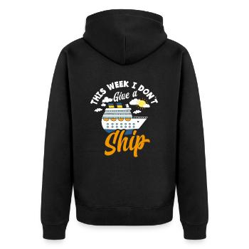 Diese Woche Egal: Kreuzfahrtschiff Urlaub - Unisex Premium Bio Zip Hoodie - Schwarz - Hinten - Nico (187cm)