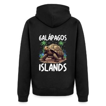 Galapagos Islands - Unisex Premium Bio Zip Hoodie - Schwarz - Hinten - Nico (187cm)