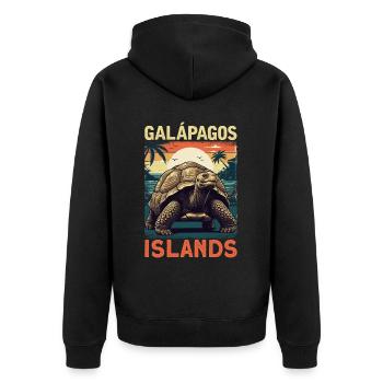 Galapagos Islands - Unisex Premium Bio Zip Hoodie - Schwarz - Hinten - Nico (187cm)