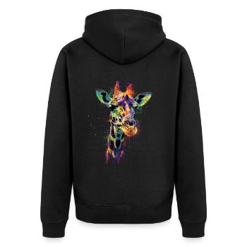 Girafe motif animal amoureux des animaux safari - Veste à capuche bio Premium Unisexe - noir - Dos - Nico (187cm)