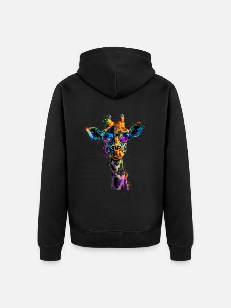 Kirahviaihe Eläin Eläinten rakastaja Villieläinten safari - Premium unisex luomu-huppari vetoketjulla - musta