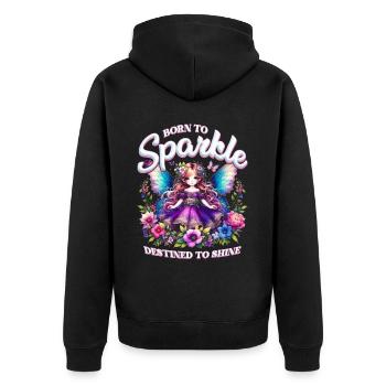 Fairycore Born to sparkle destined to shine - Unisex Premium Organic Zip Hoodie - black - Back - Nico (187cm)