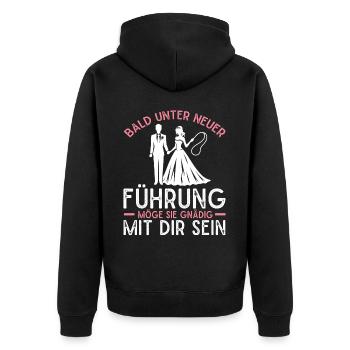 Der Bräutigam Lustiges Junggesellenabschied - Unisex Premium Bio Zip Hoodie - Schwarz - Hinten - Nico (187cm)