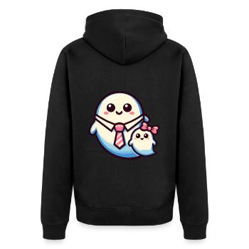 Idée de costume d’Halloween effrayant pour papa fantôme - Veste à capuche bio Premium Unisexe - noir - Dos - Nico (187cm)