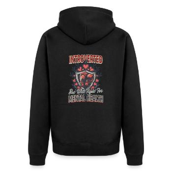 Dépression Conscience Introverti Lutte Guérison mentale - Veste à capuche bio Premium Unisexe - noir - Dos - Nico (187cm)
