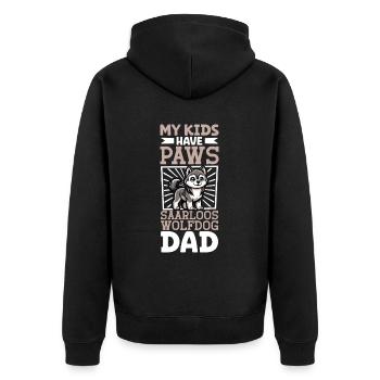 Saarlooswolfhund Papa - Unisex Premium Bio Zip Hoodie - Schwarz - Hinten - Nico (187cm)