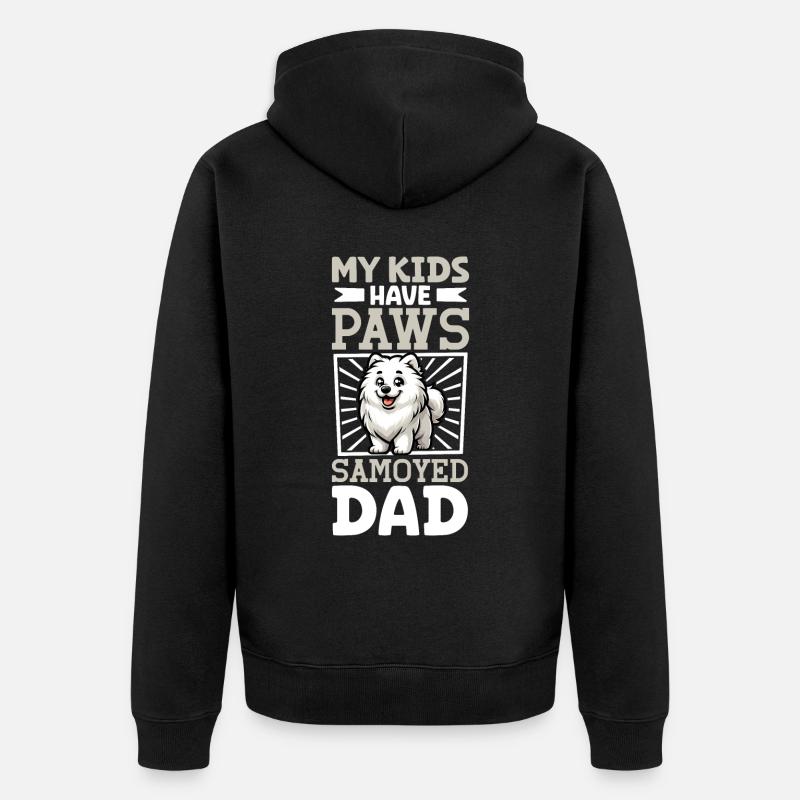 Samojede Papa - Unisex Premium Bio Zip Hoodie - Schwarz