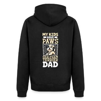 Sealyham Terrier Dad - Unisex Premium Organic Zip Hoodie - black - Back - Nico (187cm)
