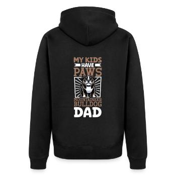 Serrano Bulldog Dad - Unisex Premium Organic Zip Hoodie - black - Back - Nico (187cm)