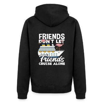 Friends don't leave friends alone Cruise - Unisex Premium Organic Zip Hoodie - black - Back - Nico (187cm)