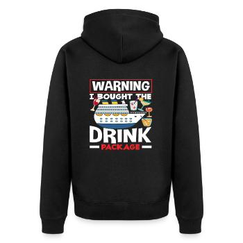 Warning I have purchased the beverage package - Unisex Premium Organic Zip Hoodie - black - Back - Nico (187cm)
